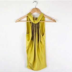 Ramy brook gold yellow high neck halter top